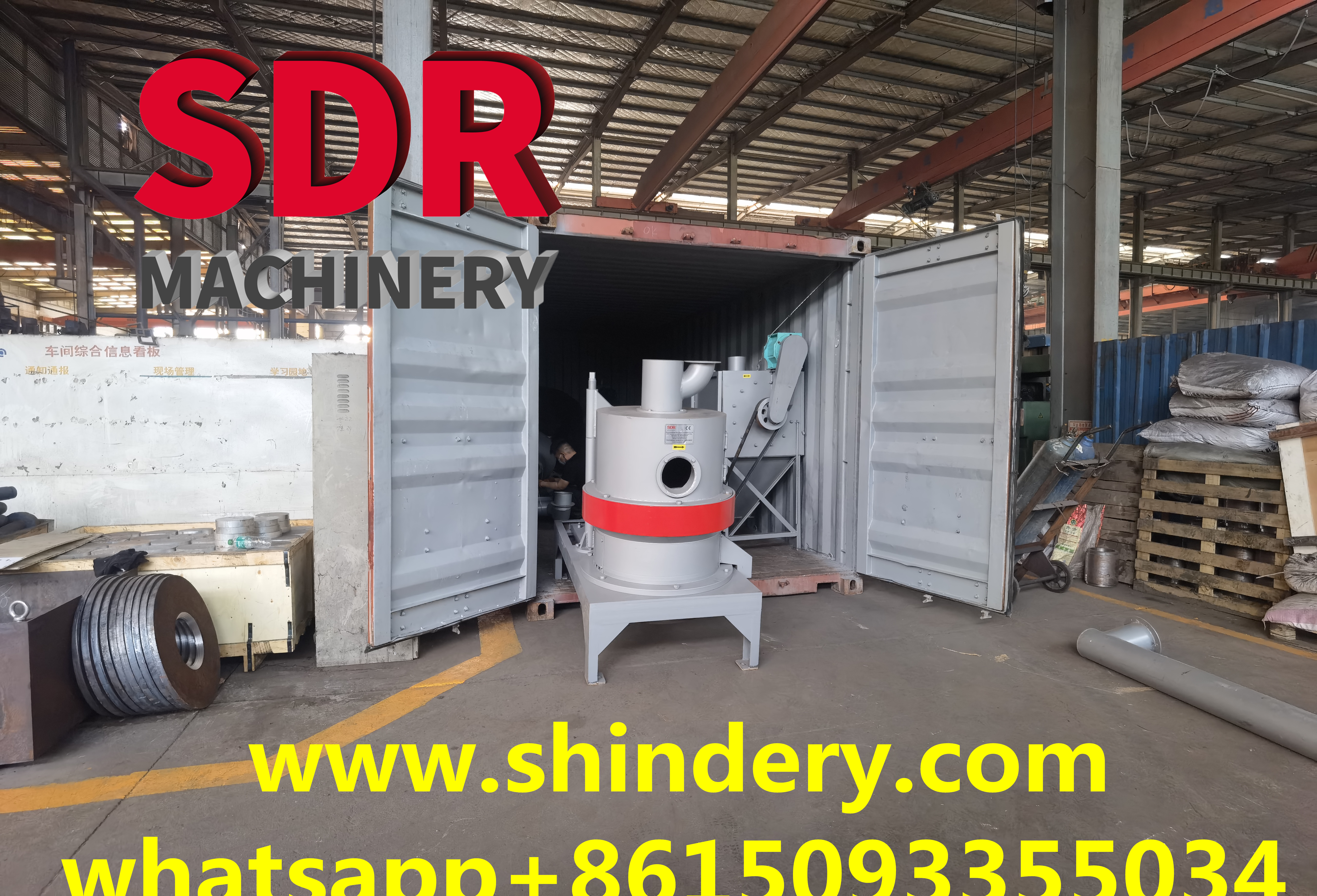 Loading Shindery biomass powder grinding machine for Indonesian customer